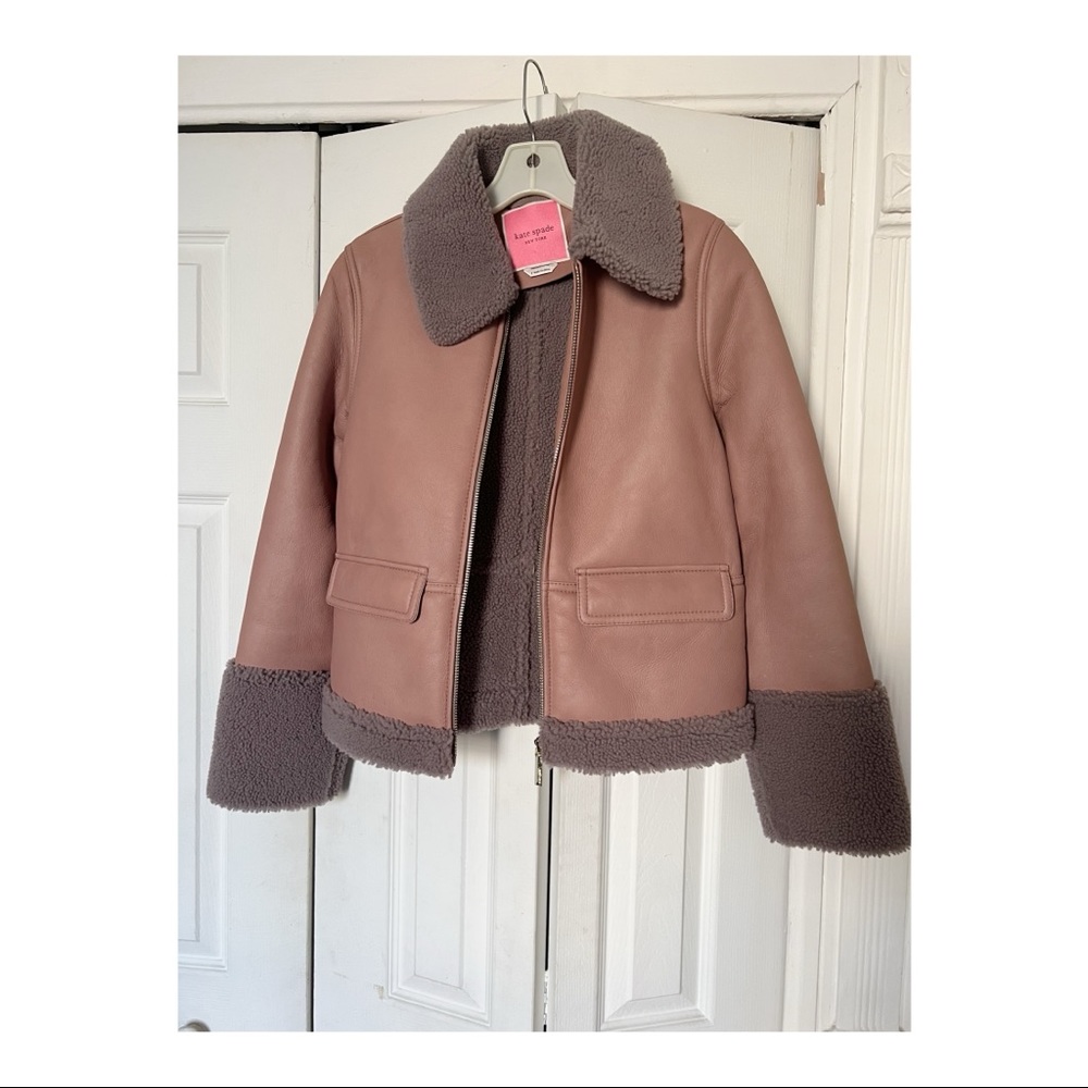 Kate Spade Leather Shearling Jacket